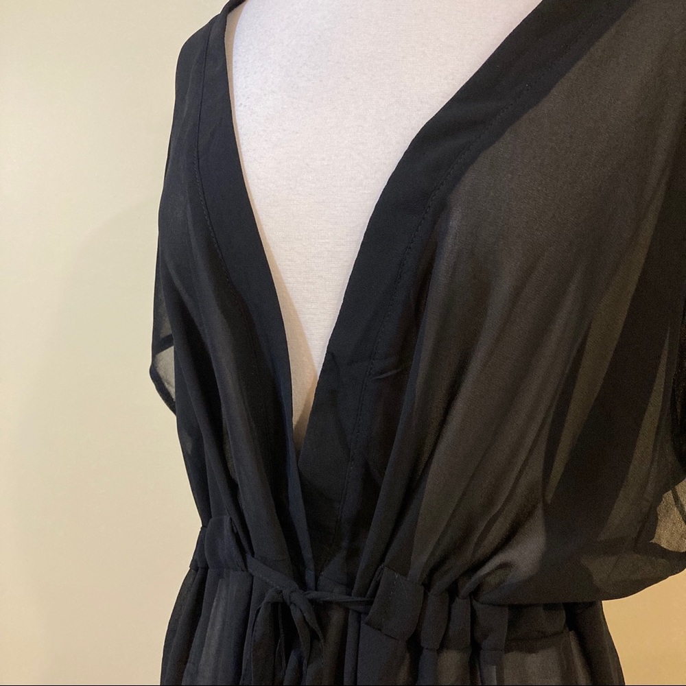 Sheer Empire Drawstring Waist Beach Swim Coverup - Picture 6 of 8